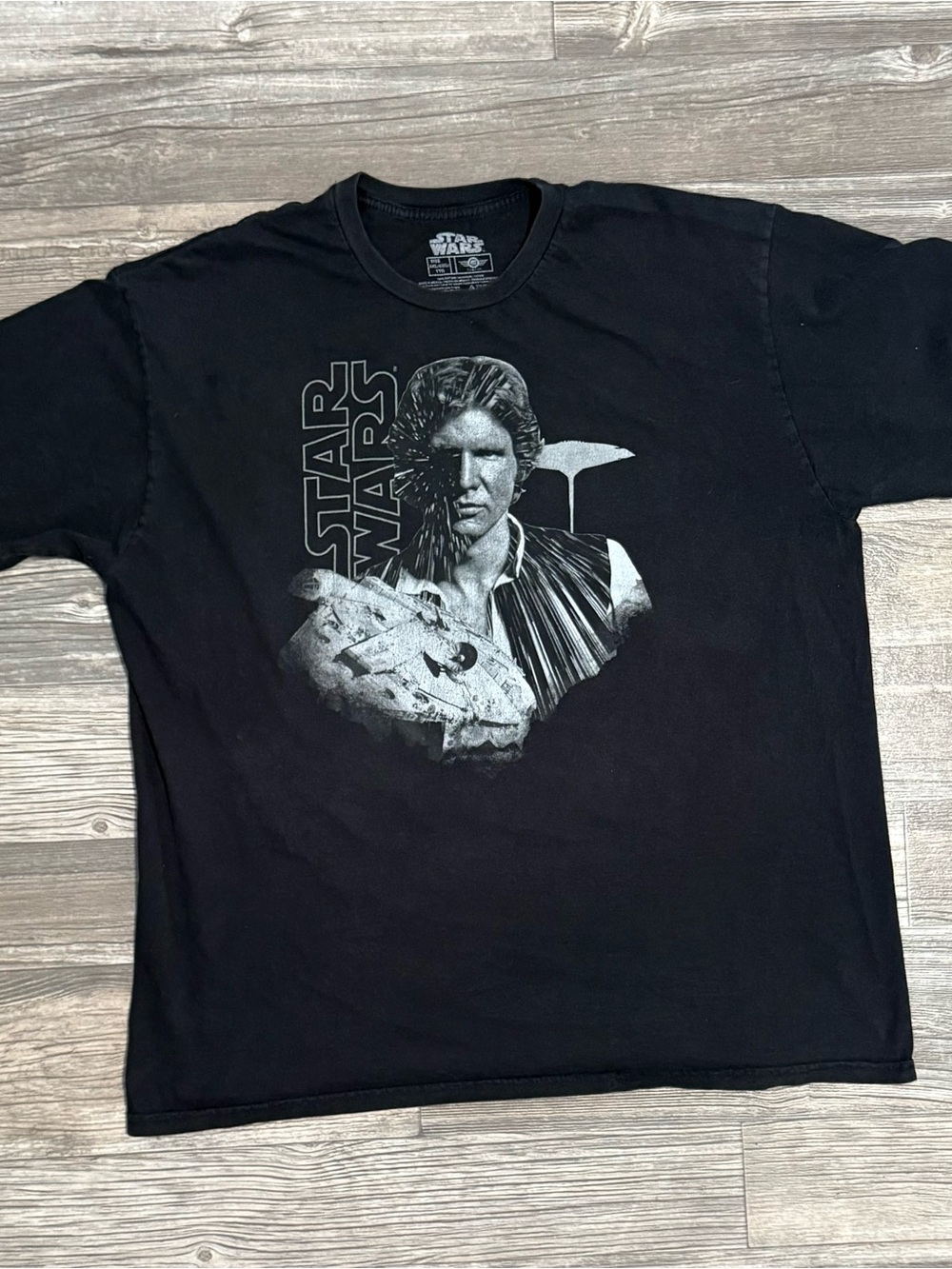Star Wars Han Solo Millennium Falcon Graphic T-Shirt Black 2XL